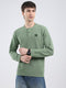 Rock.it Men Green Solid Round Neck Full Sleeve Winter T-Shirt
