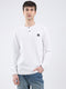 Rock.it Men White Solid Round Neck Full Sleeve Winter T-Shirt