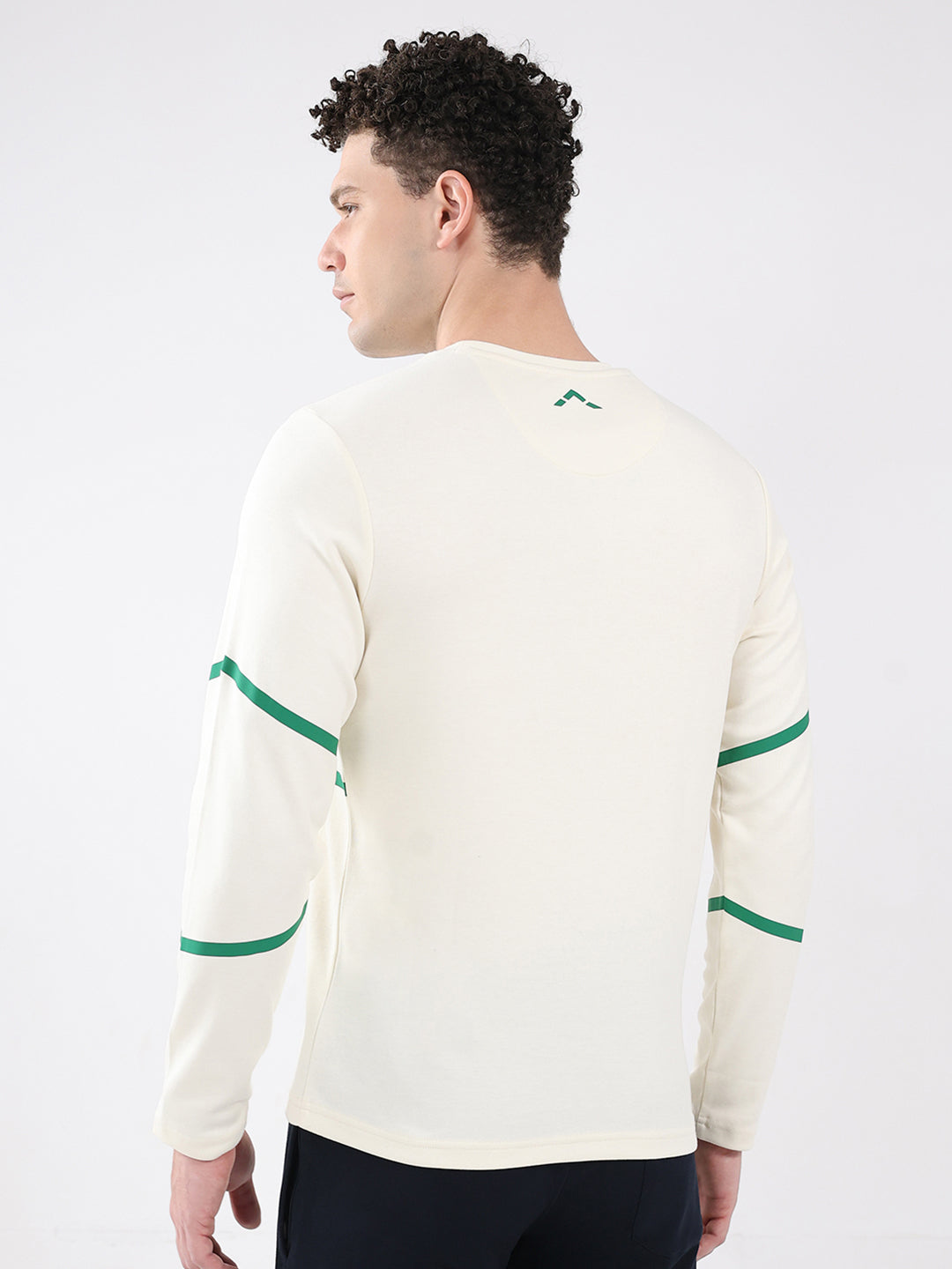 Rock.it Men Off White Solid Round Neck Full Sleeve Winter T-Shirt