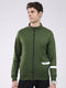 Rock.it Men Green Solid Mock Neck Full Sleeve Sweatshirt