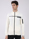 Rock.it Men Off White Solid Mock Neck Full Sleeve Sweatshirt