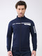 Rock.it Men Navy Blue Printed Mock Neck Full Sleeve Sweatshirt