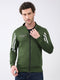 Rock.it Men Green Printed Mock Neck Full Sleeve Sweatshirt