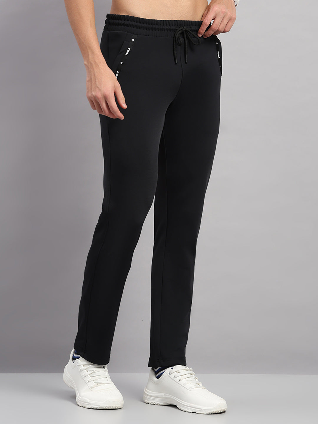 Rock.it Men Black Self Design Slim Fit Winter Lower