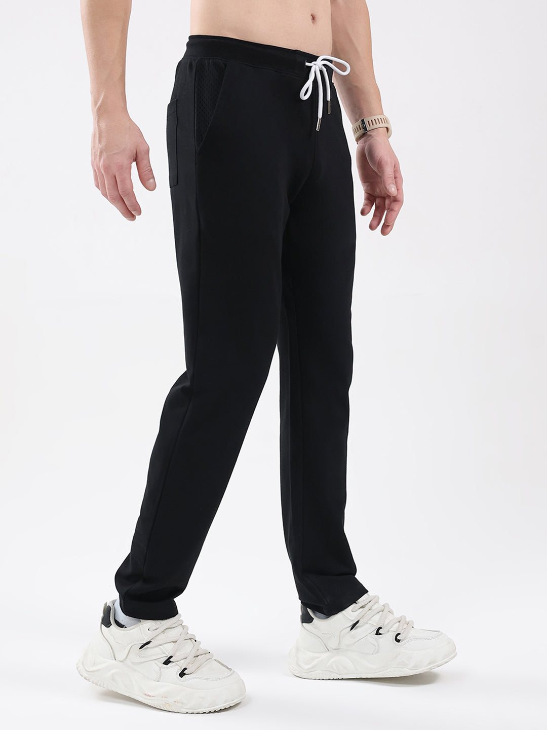 Rock.it Men Black Solid Regular Fit Winter Lower