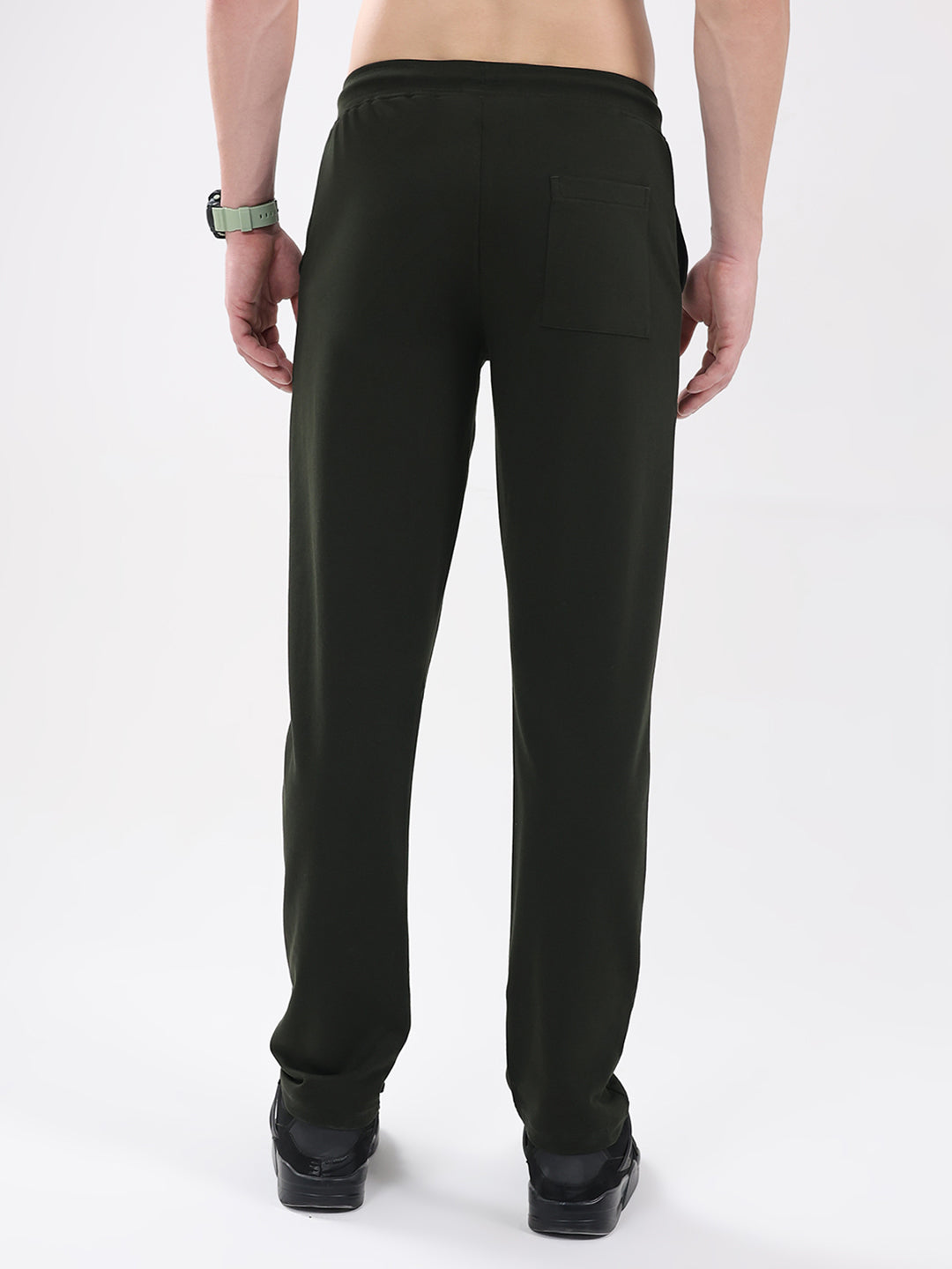 Rock.it Men Olive Solid Regular Fit Winter Lower