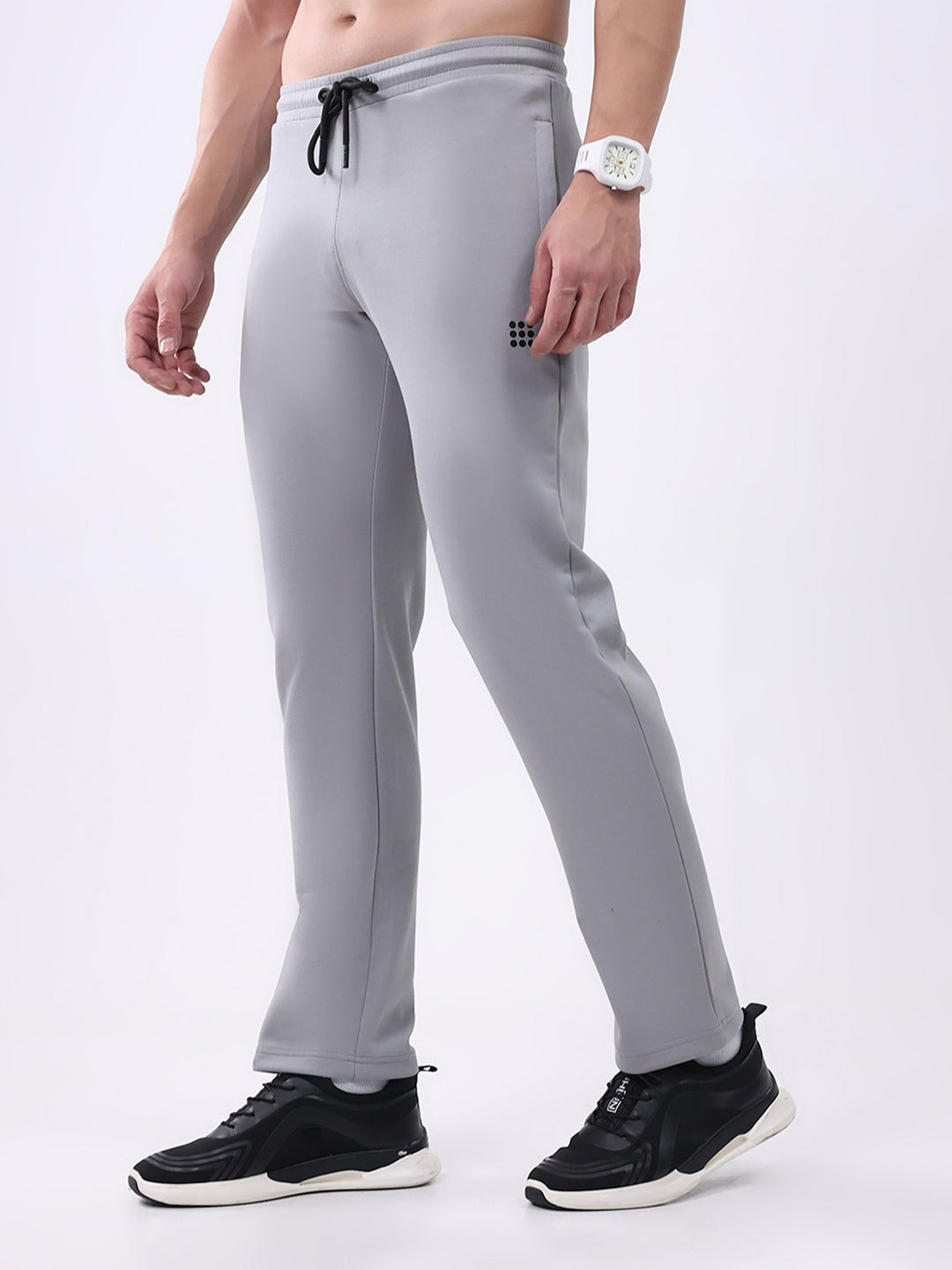 Rock.it Men Grey Solid Slim Fit Winter Lower