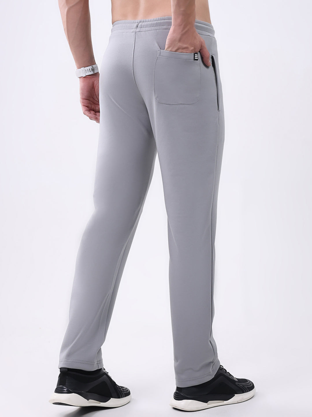 Rock.it Men Grey Solid Slim Fit Winter Lower