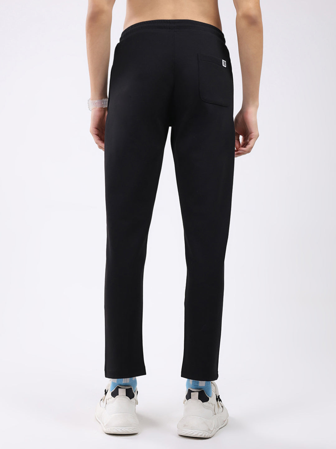 Rock.it Men Black Solid Slim Fit Winter Lower