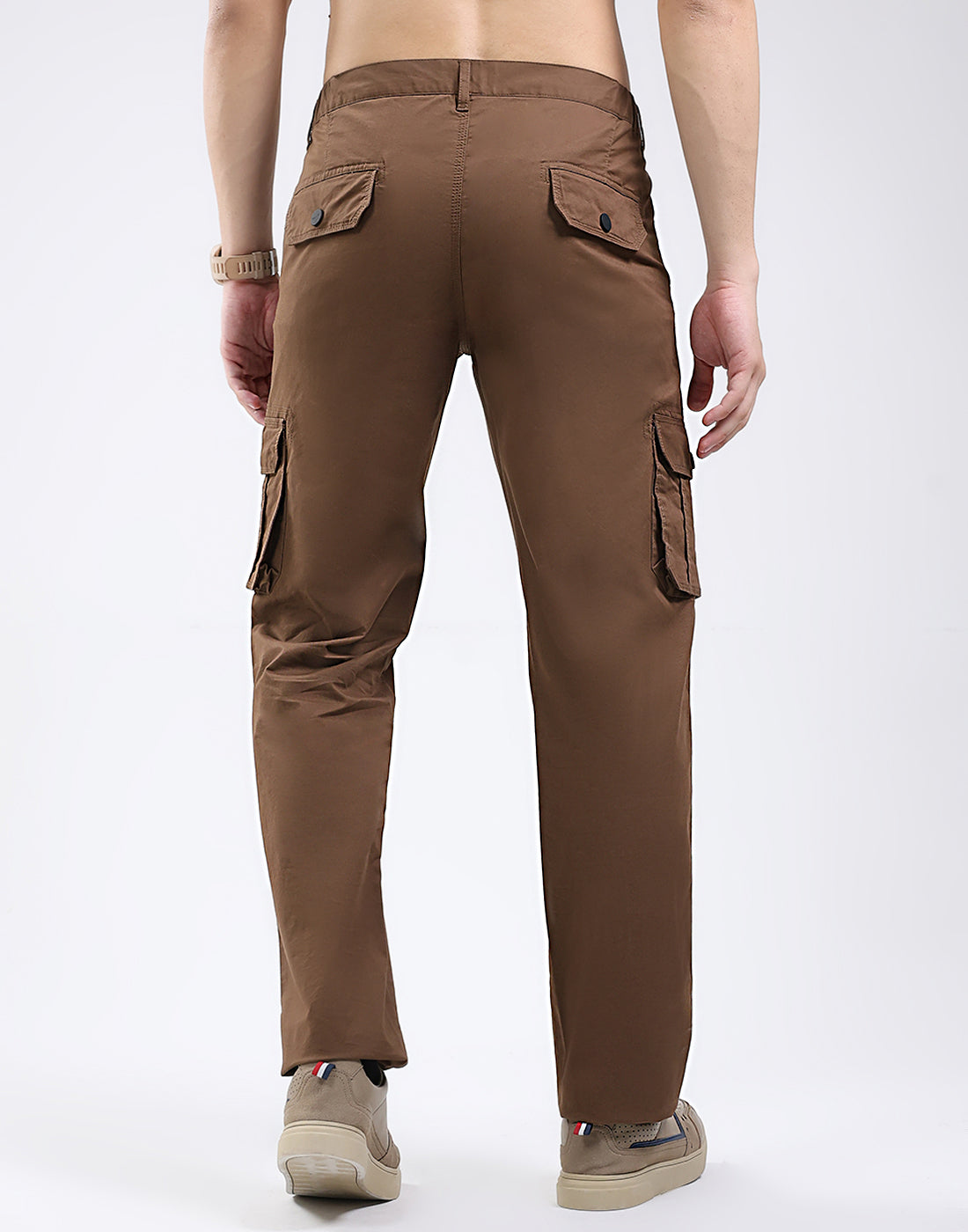 Rock.it Men Brown Solid Regular Fit Cargo