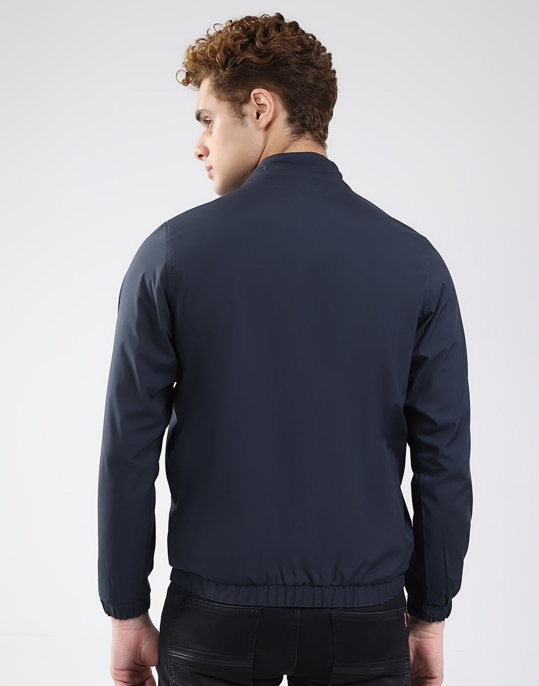 Rock.it Men Grey Solid Mock Neck Full Sleeve Jacket