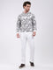 Rock.it Men White Printed Hooded Full Sleeve Winter Tracksuit