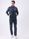 Rock.it Men Dark Blue Solid Mock Neck Full Sleeve Winter Tracksuit