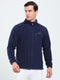 Rock.it Men Navy Blue Solid Mock Neck Full Sleeve Sweatshirt