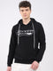 Rock.it Men Black Embroidered Hooded Full Sleeve Sweatshirt