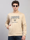 Rock.it Men Cream Embroidered Round Neck Full Sleeve Sweatshirt