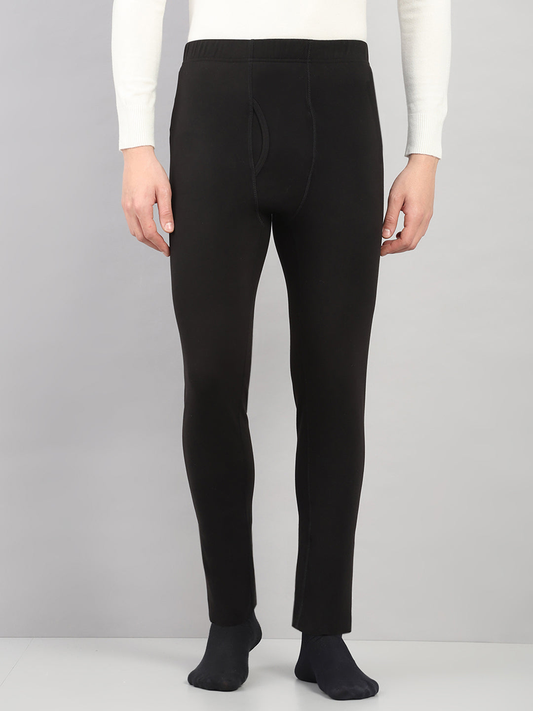 Rock.it Men Black Solid Regular Fit Thermal Lower