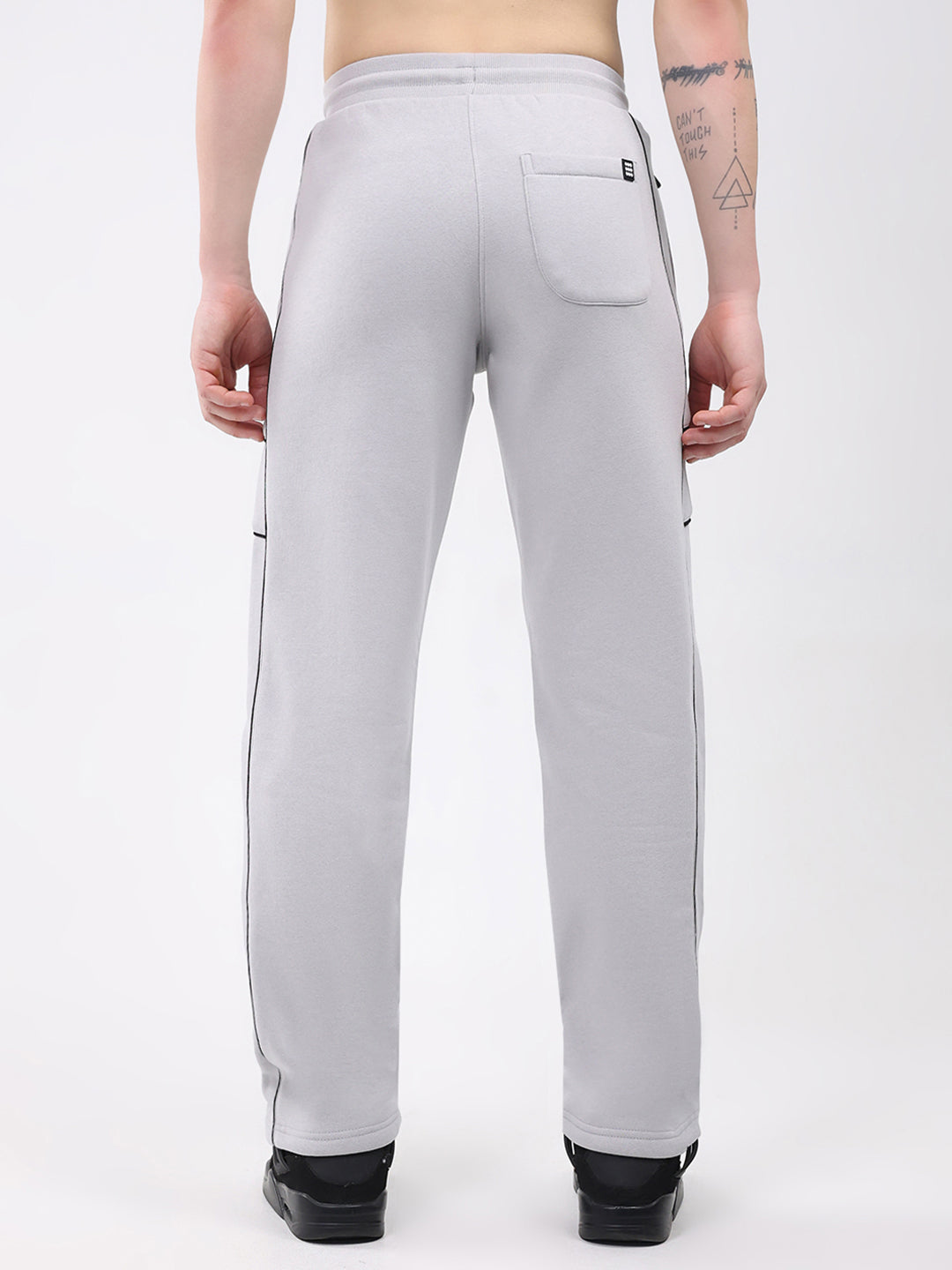 Rock.it Men Light Grey Solid Regular Fit Winter Lower
