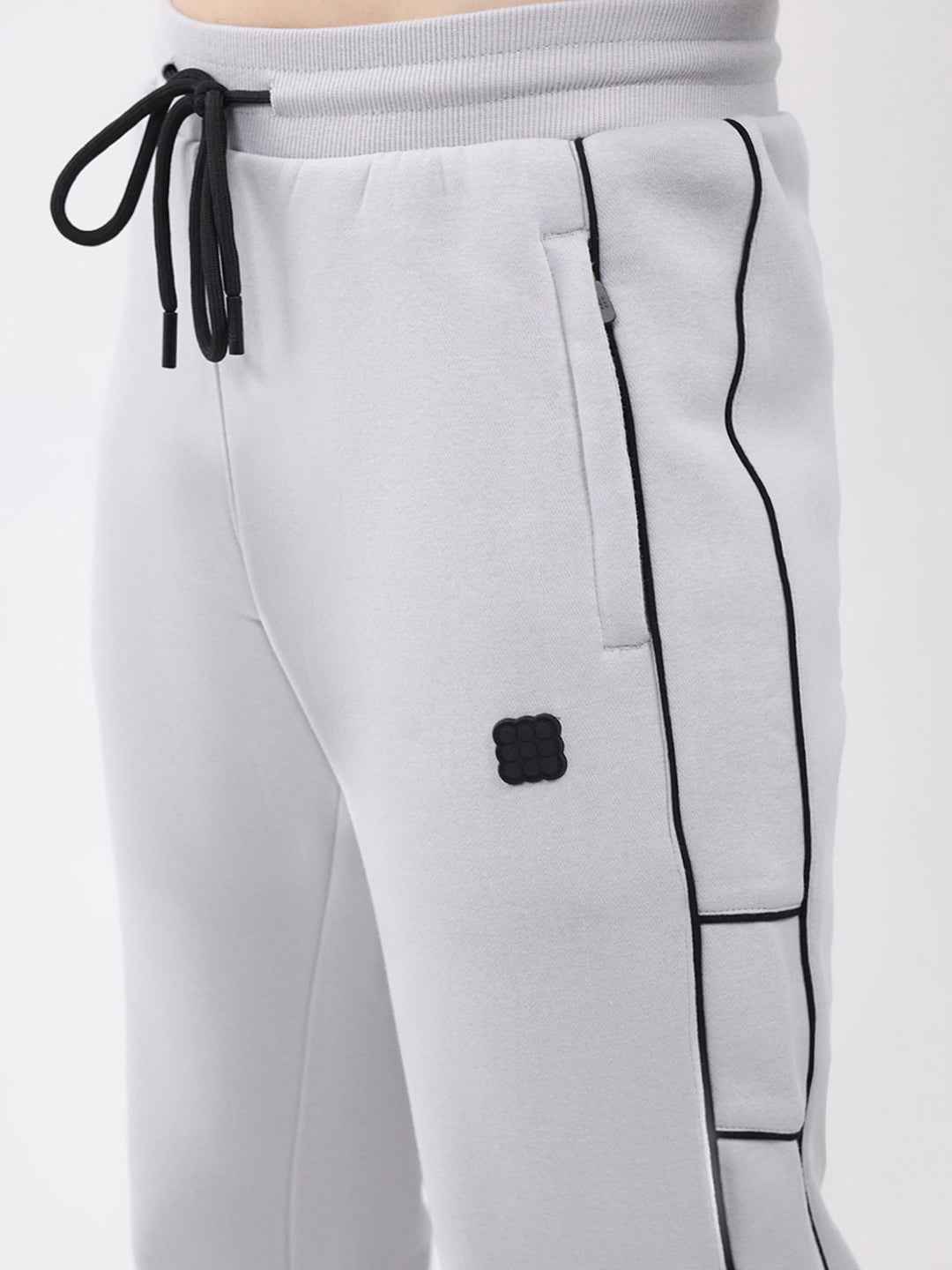 Rock.it Men Light Grey Solid Regular Fit Winter Lower