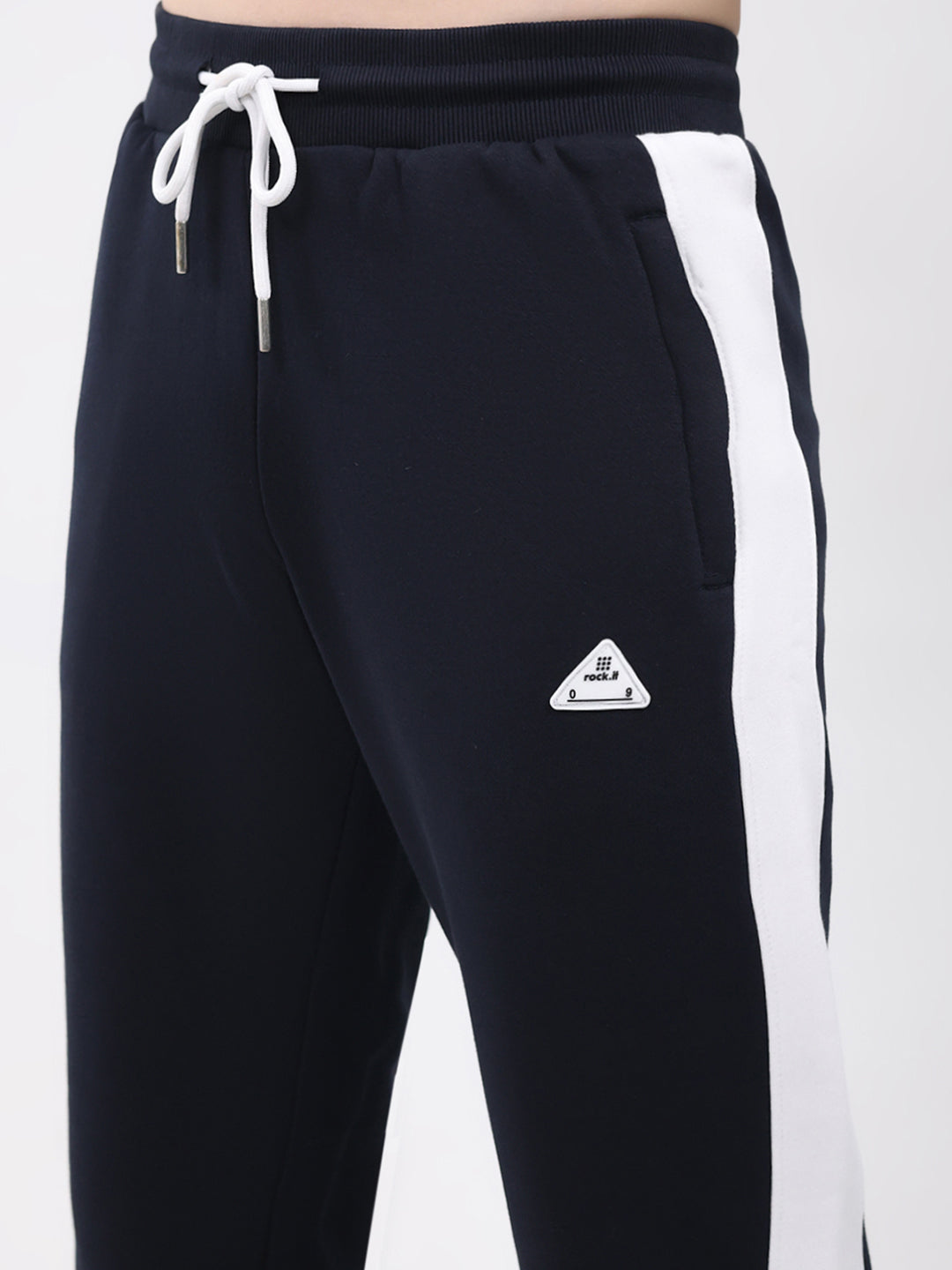 Rock.it Men Navy Blue Solid Regular Fit Winter Lower