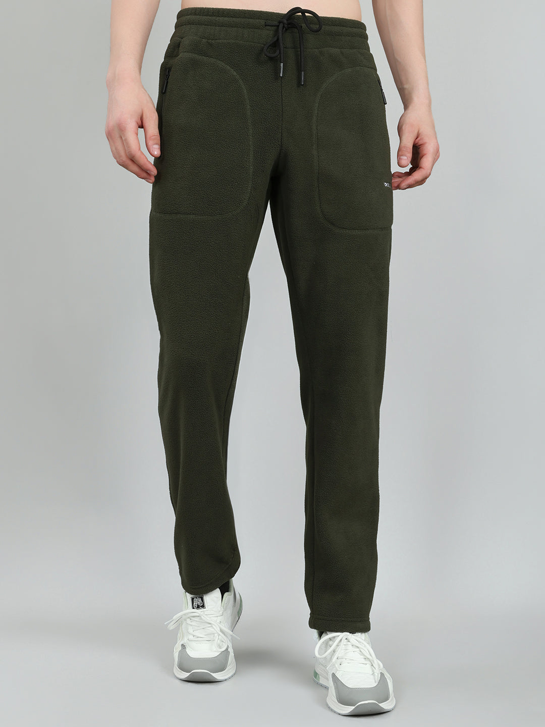 Rock.it Men Olive Solid Regular Fit Winter Lower