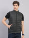 Rock.it Men Olive Solid Stand Collar Sleeveless Jacket