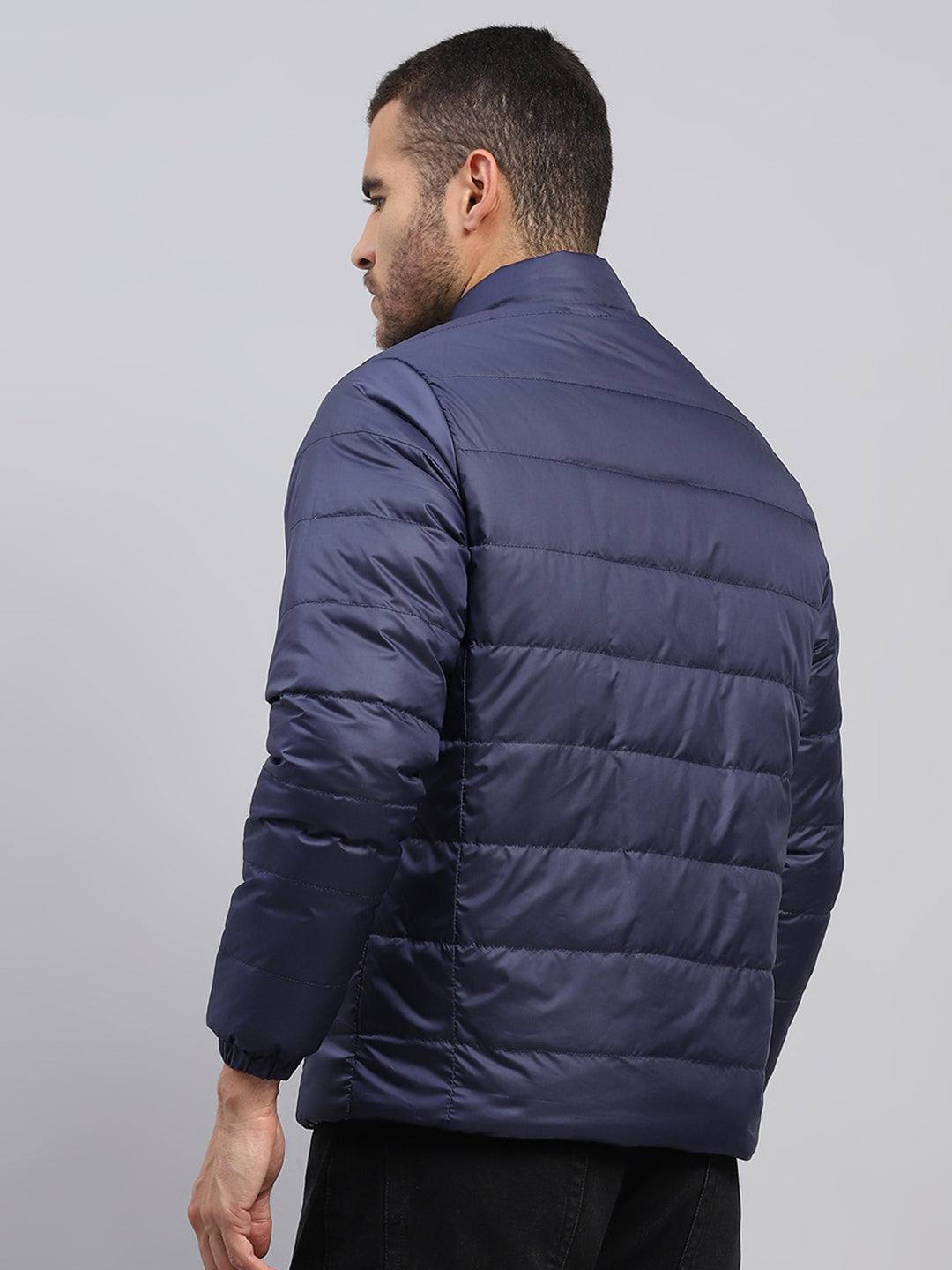 Rock.it Men Grey Solid Collar Full Sleeve Jacket