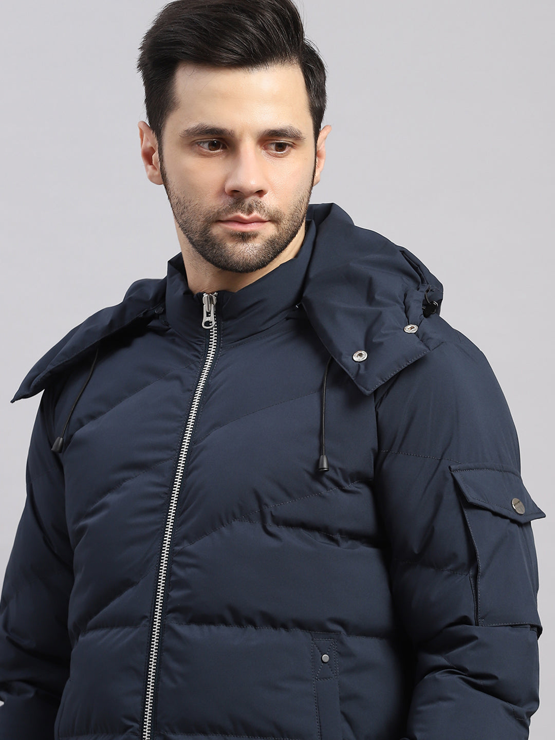 Rock.it Men Blue Solid Collar Full Sleeve Jacket