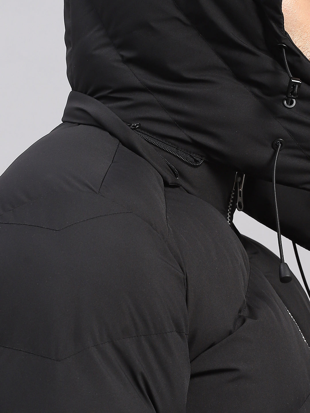 Rock.it Men Black Solid Collar Full Sleeve Jacket