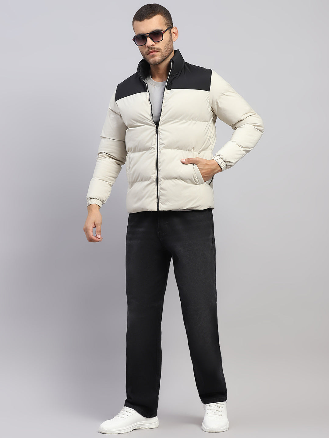 Rock.it Men Beige Solid Hooded Full Sleeve Jacket