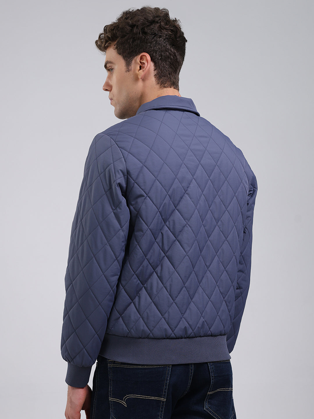 Rock.it Men Light Blue Solid Collar Full Sleeve Jacket