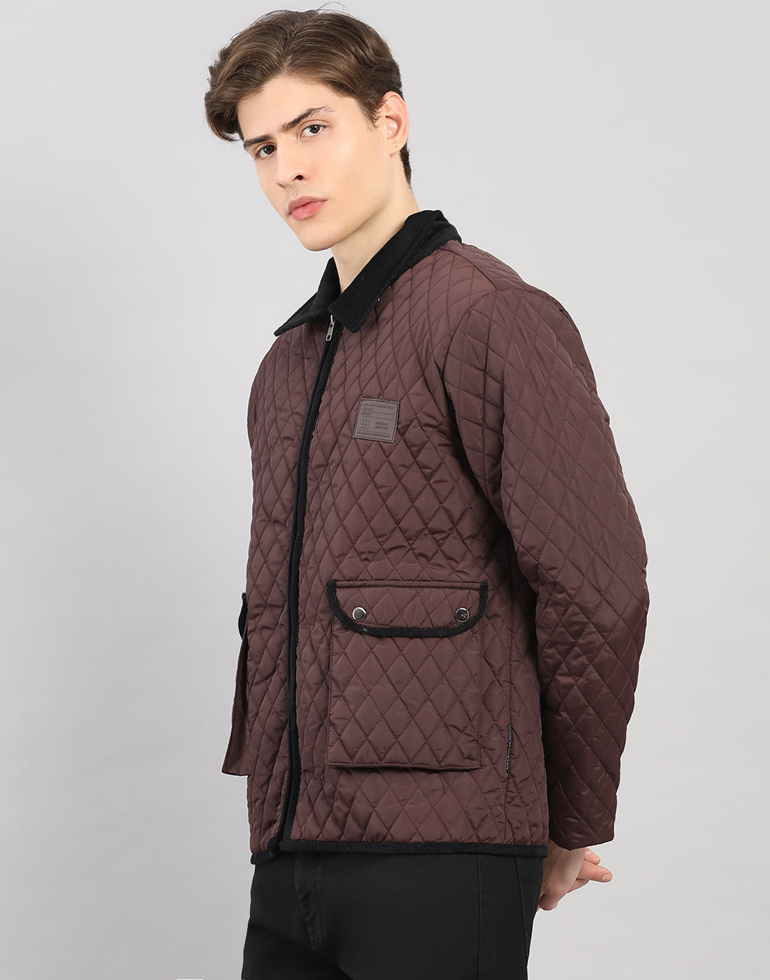 Rock.it Men Maroon Solid Collar Full Sleeve Jacket