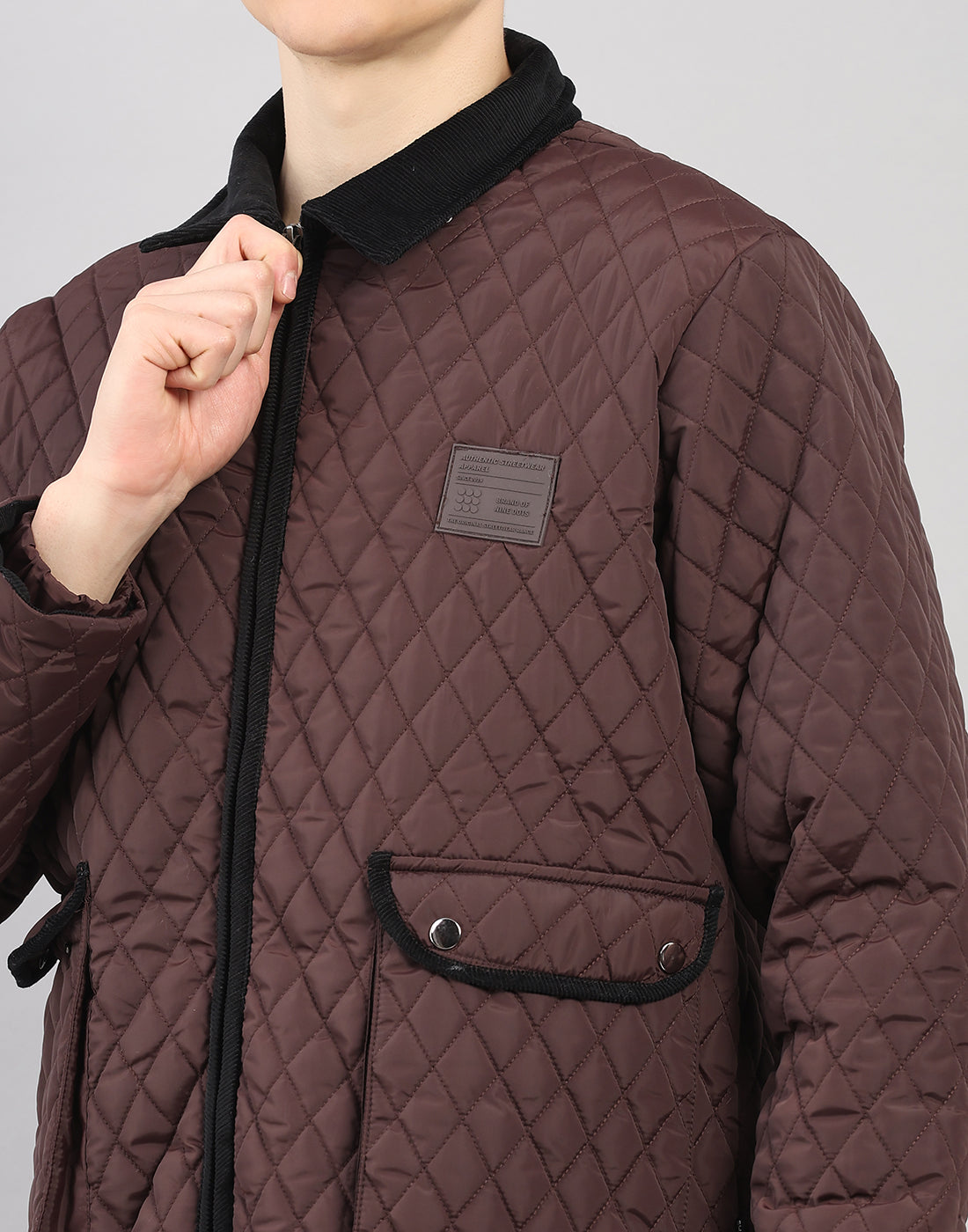 Rock.it Men Maroon Solid Collar Full Sleeve Jacket