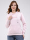 Rock.it Women Pink Printed Hooded Full Sleeve Sweatshirt