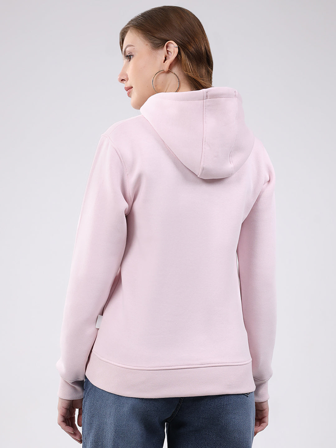 Rock.it Women Pink Printed Hooded Full Sleeve Sweatshirt