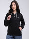 Rock.it Women Black Solid Hooded Full Sleeve Sweatshirt