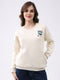 Rock.it Women Cream Printed Round Neck Full Sleeve Sweatshirt