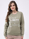 Rock.it Women Green Printed Round Neck Full Sleeve Sweatshirt