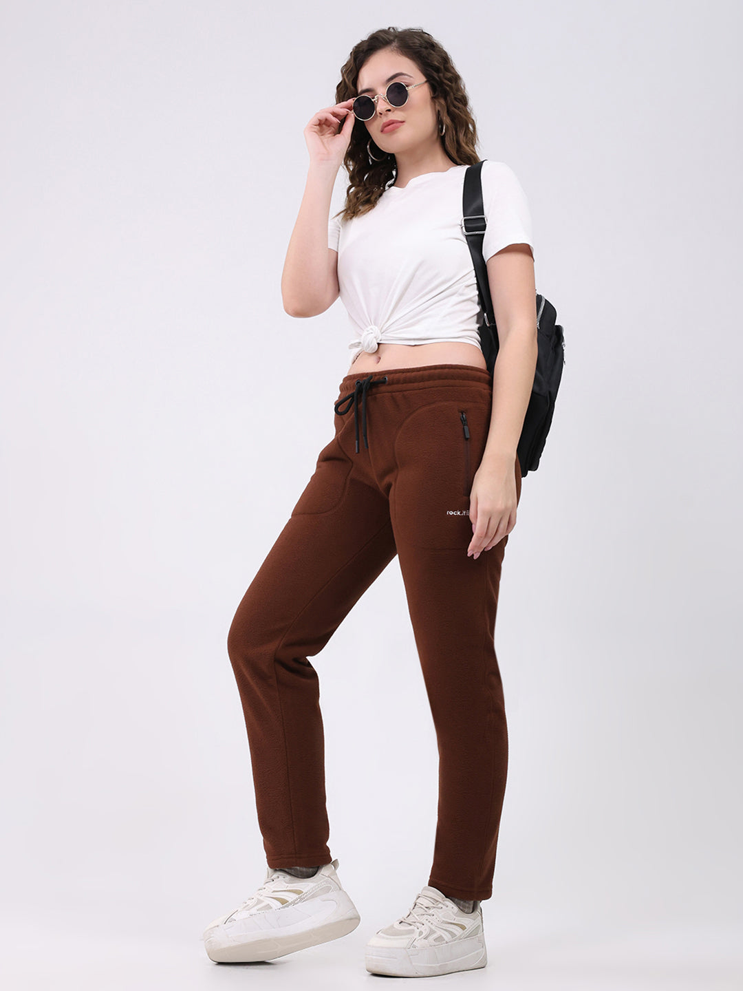 Rock.it Women Brown Solid Regular Fit Winter Lower