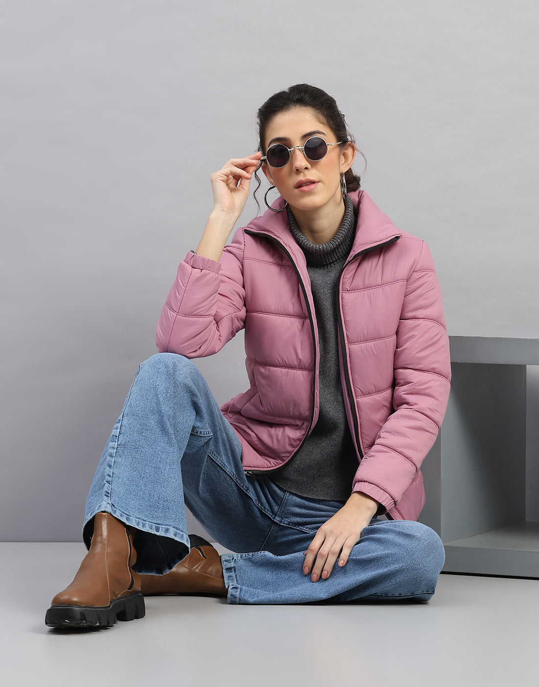 Rock.it Women Purple Solid Collar Full Sleeve Jacket