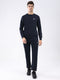 Rock.it Men Navy Blue Solid Round Neck Full Sleeve Winter Tracksuit