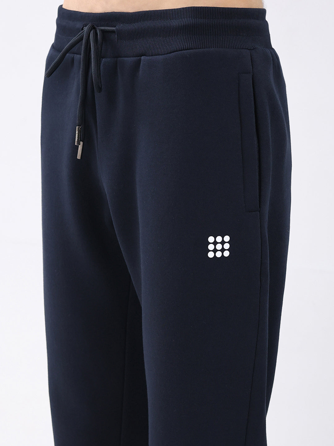 Rock.it Men Navy Blue Solid Round Neck Full Sleeve Winter Tracksuit