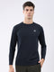 Rock.it Men Navy Blue Solid Round Neck Full Sleeve Winter T-Shirt