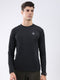 Rock.it Men Black Solid Round Neck Full Sleeve Winter T-Shirt