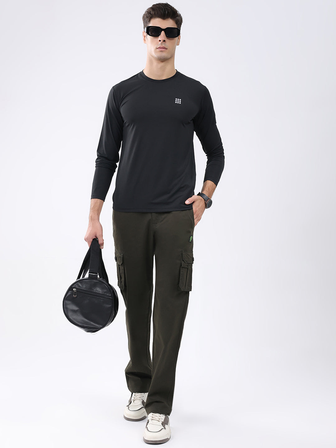 Rock.it Men Black Solid Round Neck Full Sleeve Winter T-Shirt