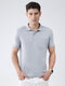 Men Grey Solid Collar Half Sleeve T-Shirt