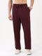 Men Maroon Solid Regular Fit Lower