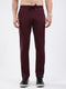 Men Maroon Solid Regular Fit Lower