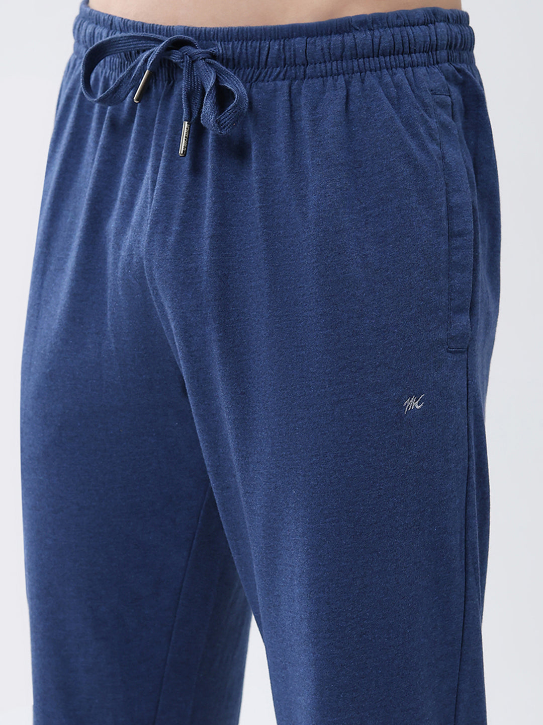 Men Blue Solid Regular Fit Lower