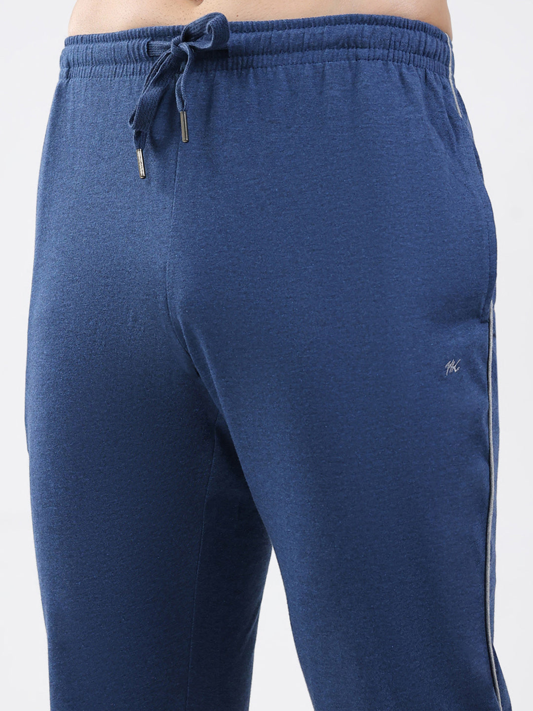 Men Blue Solid Regular Fit Lower